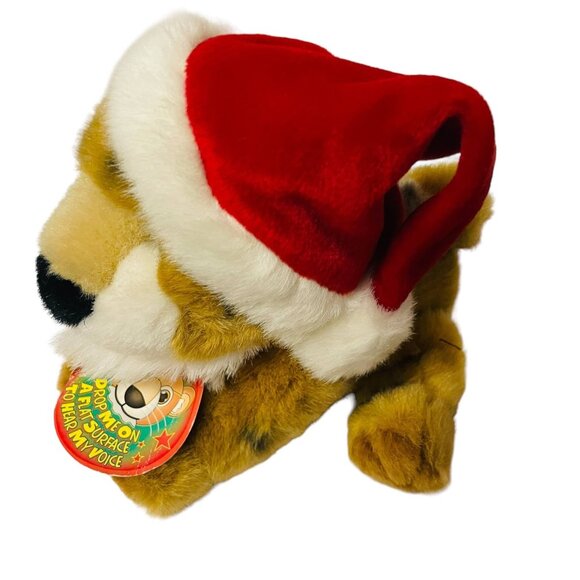Fiesta Santa Hat Leopard Tiger Plush Voice Activated Soft Cuddly Toys 10" Red Br - Picture 8 of 12